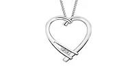 10K White Gold 0.017cttw Round Cut Diamond Pendant
