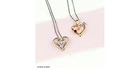 10K Yellow Gold 0.04cttw Canadian Diamond Heart Pendant, 18"