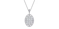 10K White Gold 1.00cttw Diamond Pendant, 18"