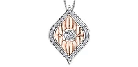 10K Rose Gold 0.20cttw Diamond Pendant, 18"