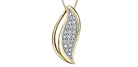 10K Yellow Gold 0.06cttw Diamond Pave Pendant, 18"