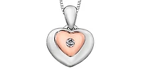 10K Rose Gold & Sterling Silver Diamond Necklace