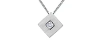10K White Gold 0.05cttw Diamond Necklace, 18"