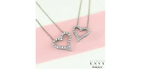 10K White Gold 0.75cttw Diamond Heart Pendant, 18"