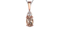 10K Rose Gold 0.40cttw Morganite & 0.03cttw Diamond Pendant, 18"