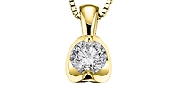 14K White Gold 0.20cttw Canadian Diamond Mezza Luna Necklace