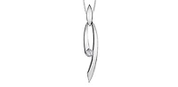 10K White Gold 0.12cttw Canadian Diamond Necklace, 18"