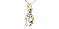 10K Yellow Gold 0.075cttw Diamond Pendant, 18"