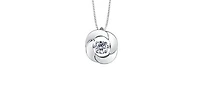 10K White Gold 0.14cttw Diamond Pulse Pendant, 18"