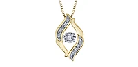 10K Yellow Gold 0.20cttw Diamond Pendant, 18"