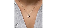 10K White Gold 0.043cttw Diamond Pendant, 18"