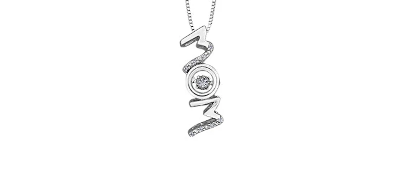 Sterling Silver 0.04cttw Round-Cut Diamond Pendant - 18"