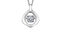 10K White Gold 0.02cttw Diamond Pulse Pendant, 18"