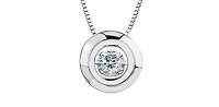 Sterling Silver Canadian Diamond 0.24cttw Round Cut Pendant, 18"