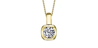 10K Yellow Gold 0.15cttw Diamond Pendant, 18"