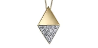 10K Yellow Gold 0.15cttw Diamond Pendant, 18"