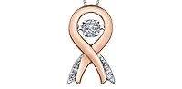 10K Rose Gold & White Gold 0.10cttw Diamond Pendant, 18"