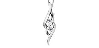 10K White Gold 0.10cttw Canadian Diamond Pendant, 18"
