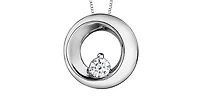 10K White Gold 0.107cttw Canadian Diamond Necklace - 16 Inches
