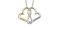 10K White & Yellow Gold 0.04cttw Canadian Diamond Heart / Infinity Pendant, 18"