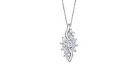 10K White Gold 0.50cttw Diamond Pendant, 18"