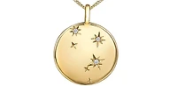 10K Yellow Gold 0.009cttw Diamond Libra Pendant, 18"
