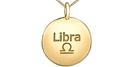 10K Yellow Gold 0.009cttw Diamond Libra Pendant, 18"