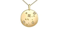 10K Yellow Gold 0.01 cttw Diamond Virgo Pendant, 18"