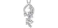 10K White Gold 0.50cttw Diamond Necklace - 18 Inches