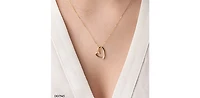 10K Yellow Gold 0.01cttw Diamond Heart Pendant, 18"