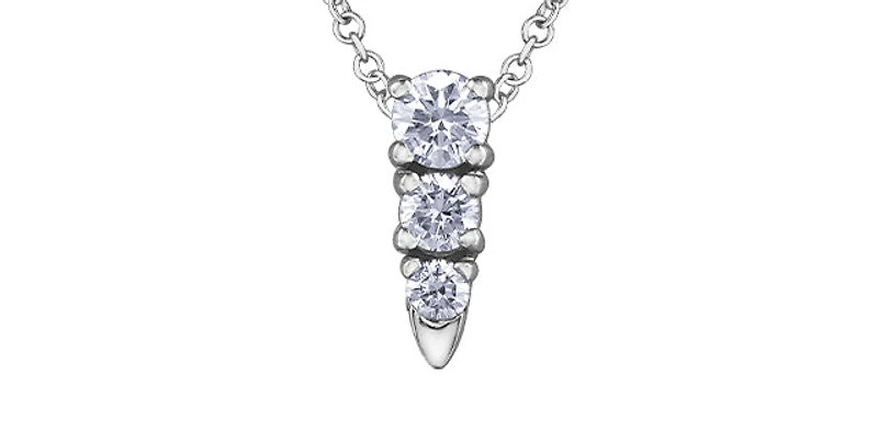 14K Gold 0.25cttw Canadian Diamond Pendant, 18"
