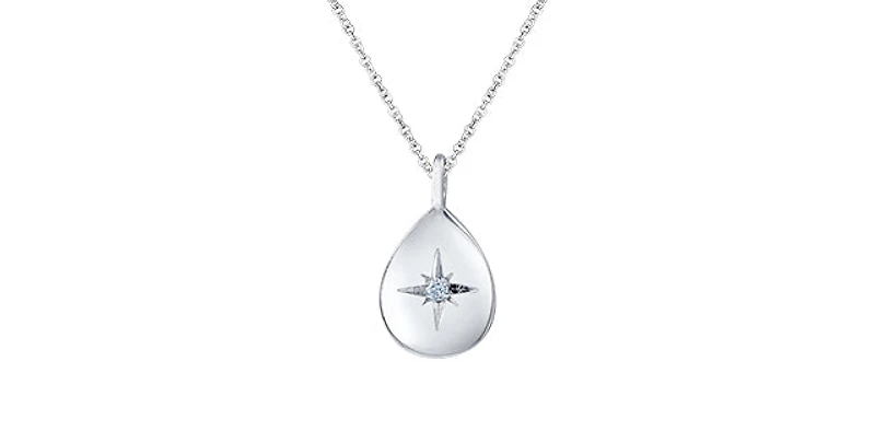 10K Gold 0.02cttw Canadian Diamond Pendant