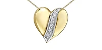 10K Yellow Gold 0.04cttw Diamond Heart Pendant, 18"