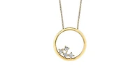 10K Yellow Gold 0.02cttw Diamond Circle Necklace - 18 Inches