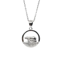925 Sterling Silver 0.015cttw Canadian Diamond Mother Bear and Cub Pendant