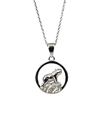 925 Sterling Silver 0.015cttw Canadian Diamond Nakoda Bear Pendant