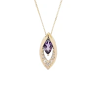 10K Yellow Gold Amethyst and Diamond Pendant