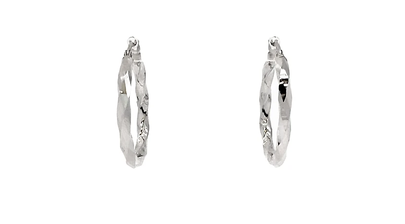 10K White Gold 27mm Earrings