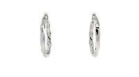 10K White Gold 27mm Earrings
