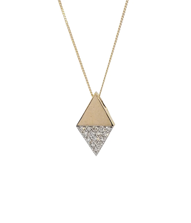 10K Yellow Gold 0.15cttw Diamond Pendant, 18"