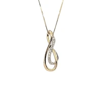 10K Yellow Gold 0.075cttw Diamond Pendant, 18"