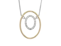 10K Yellow Gold 0.12cttw Diamond Pendant, 18"