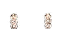 14K White & Rose Gold 0.76cttw Diamond Hoop Earrings