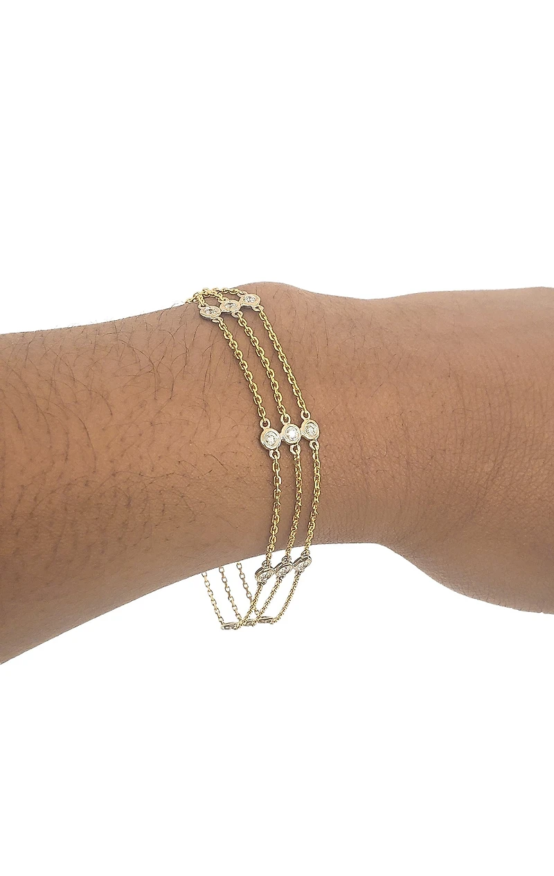 14K Yellow Gold 0.45cttw Diamond Bracelet