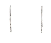 14K White Gold 0.09cttw Diamond Dangle Earrings
