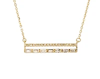 14K Yellow Gold 0.22cttw Diamond Bar Pendant, 18"