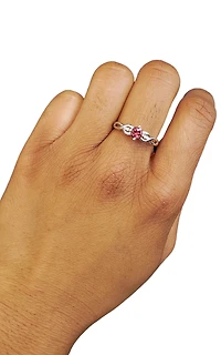 10K White Gold 0.45cttw Pink Tourmaline and 0.02cttw Diamond Ring, Size 7
