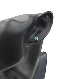 10K White Gold 5mm Topaz Earrings with Three Claw Setting