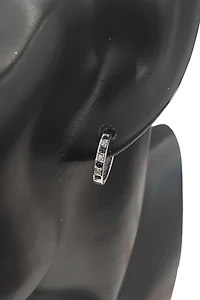 10K White Gold Sapphire and Diamond Earrings