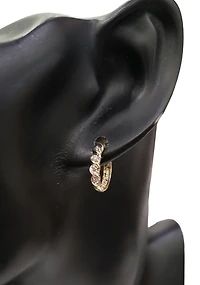 10K Yellow Gold 0.08cttw Diamond Hoop / Huggie Earrings
